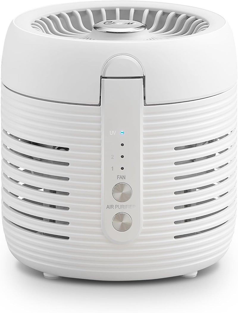 Crane 2-in-1 Air Purifier and Desk Fan Combo - Ideal for Office, Night Stand, Dorm, or Small Bedroom - HEPA Filter - Image 2